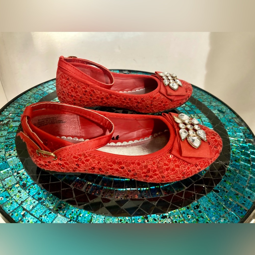 Kids “Ruby Slippers” red sequin shoes - size 13